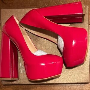 Stylish Red Platform Heels